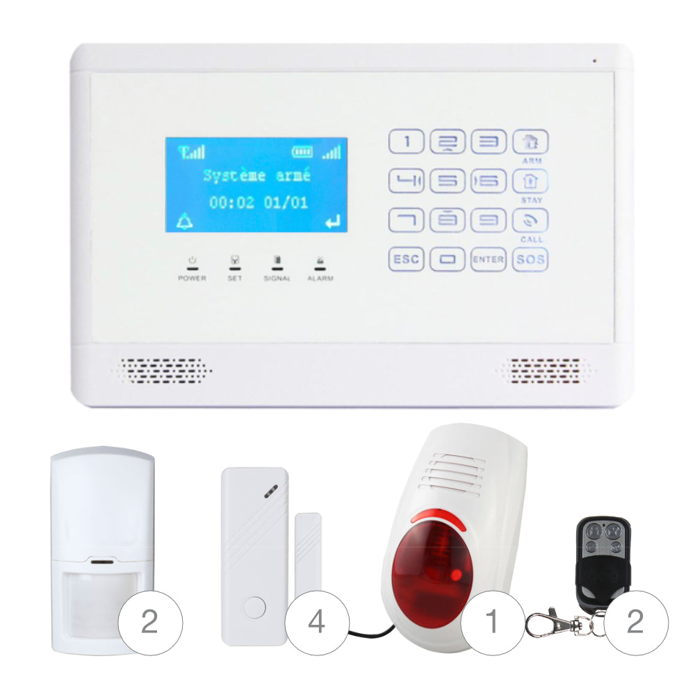 Alarme GSM 4G avec Écran LCD et Clavier Tactile – K2X-02S