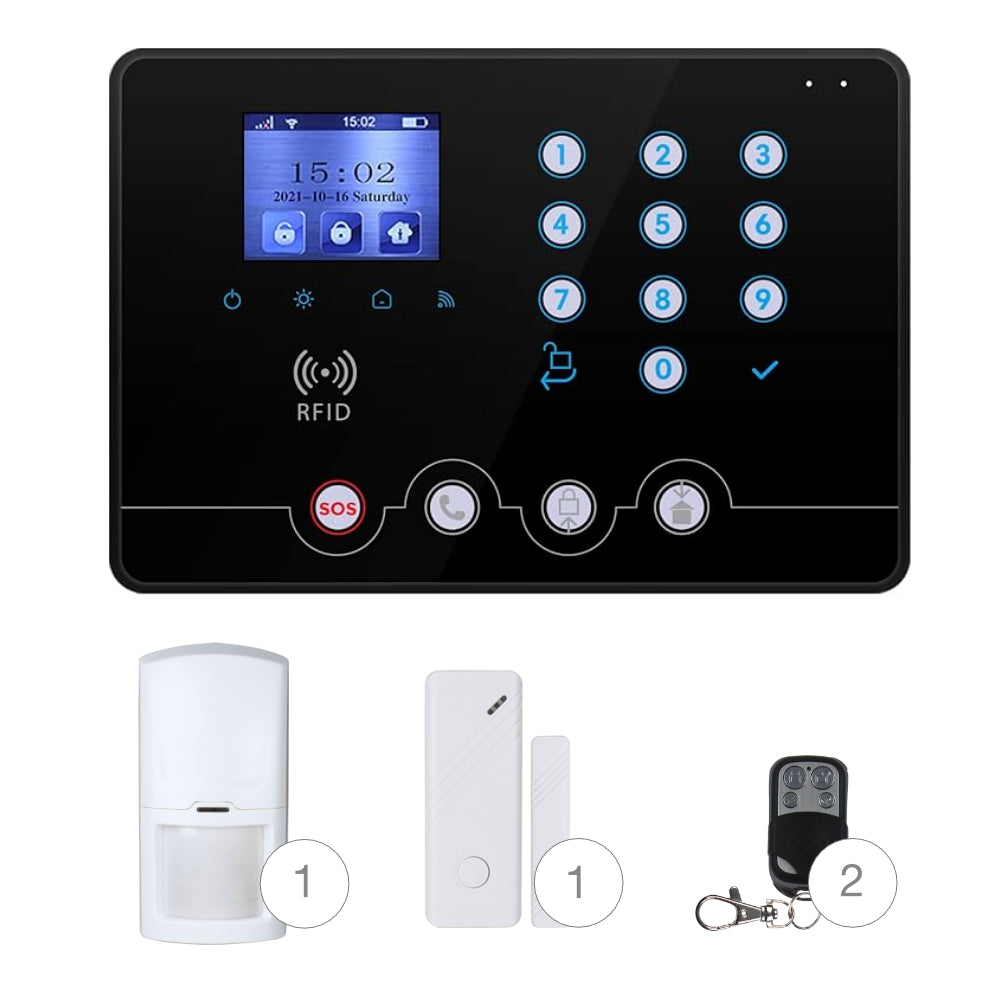 Pack Alarme Maison 4G & WIFI Tuya/Smart Life avec Badges RFID KW06