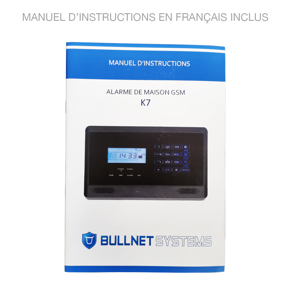 Kit Alarme de Maison GSM Noire avec Écran Tactile K7