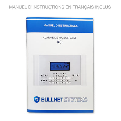 Kit Alarme de Maison GSM Sans Fil Ecran à LCD Bleu K8